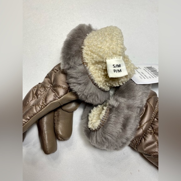 All Weather Touchscreen Compatible Quilted Gloves with Genuine Shearling Trim - Picture 10 of 17